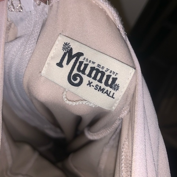 Show Me Your Mumu Jenn Maxi Bridesmaid Dress in color Show Me the Ring Crisp - Picture 5 of 8